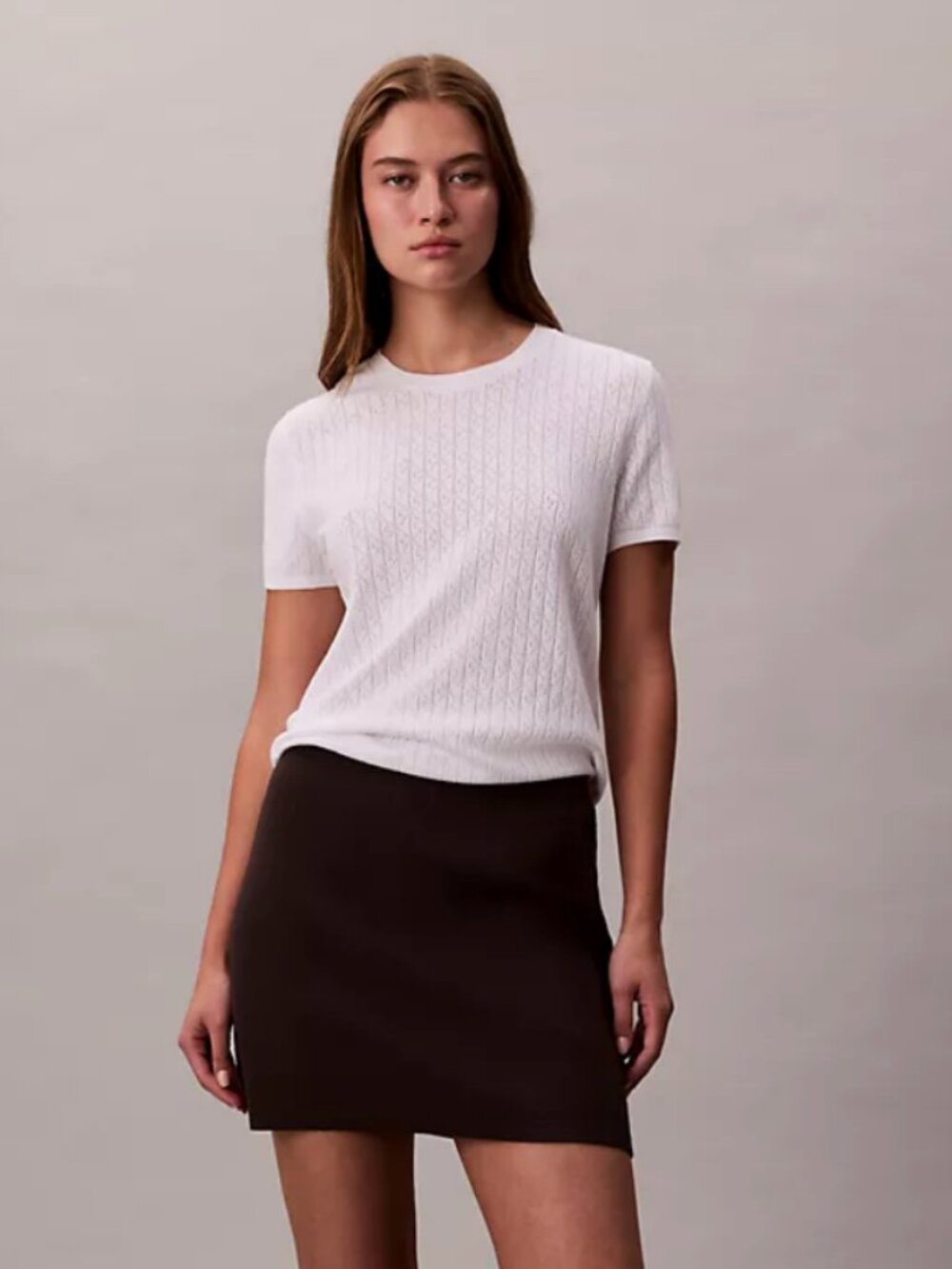 NWT! Calvin Klein Stretch Crepe Navy Mini Skirt Size Small